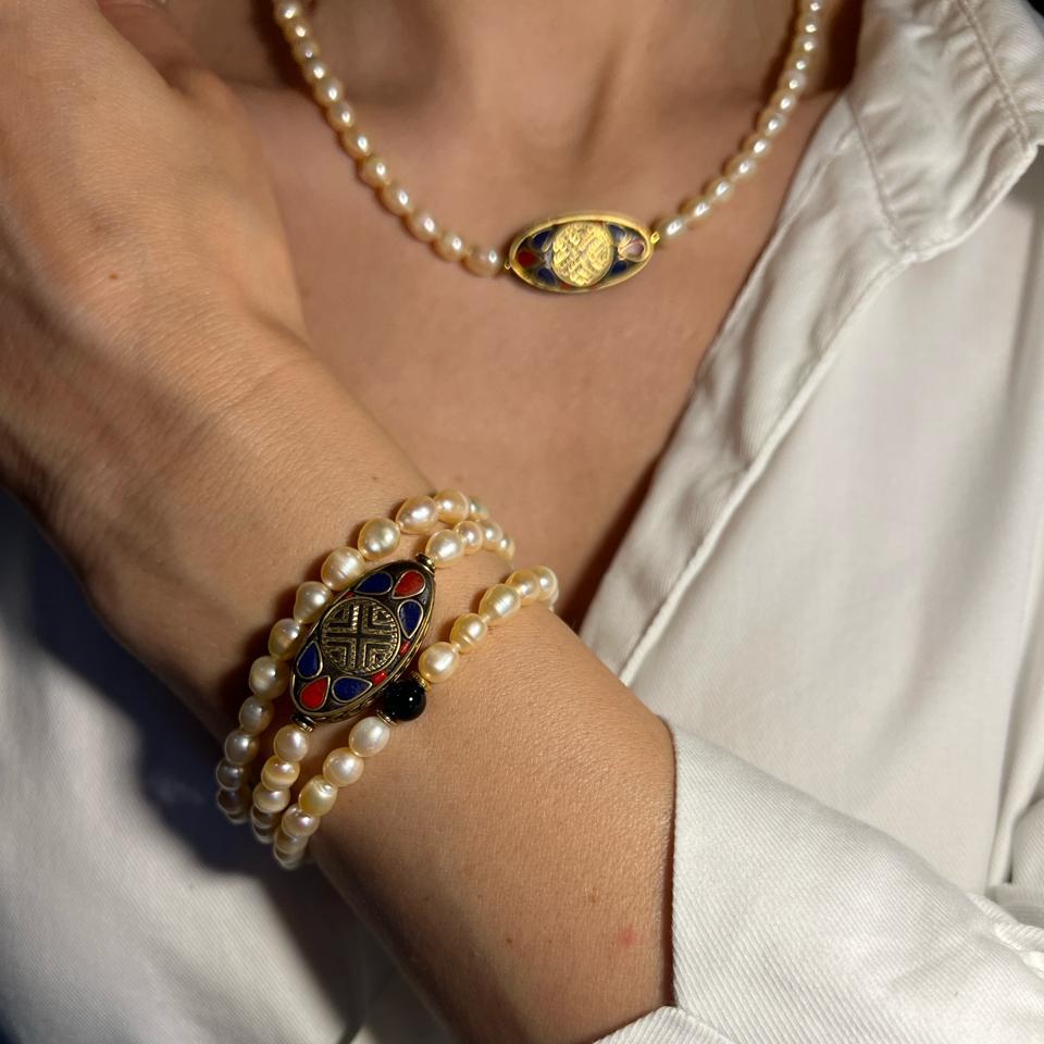 Set Perla Tibet - Brățară + Colier