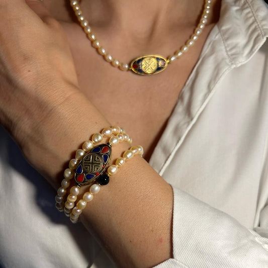 Set Perla Tibet - Brățară + Colier