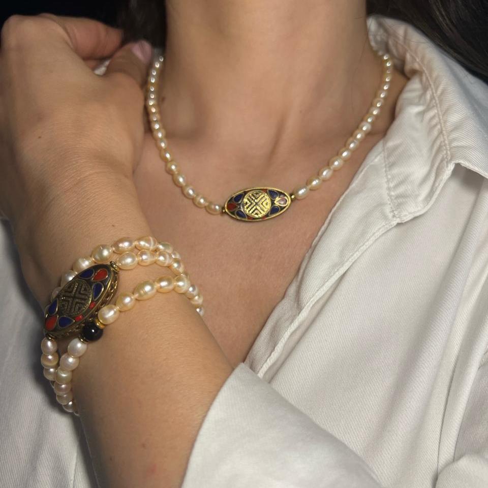 Set Perla Tibet - Brățară + Colier