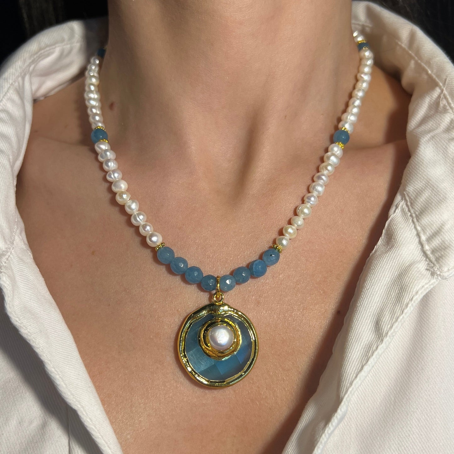 Set Gold Cat Eye - Brățară + Colier