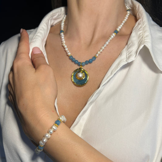 Set Gold Cat Eye - Brățară + Colier