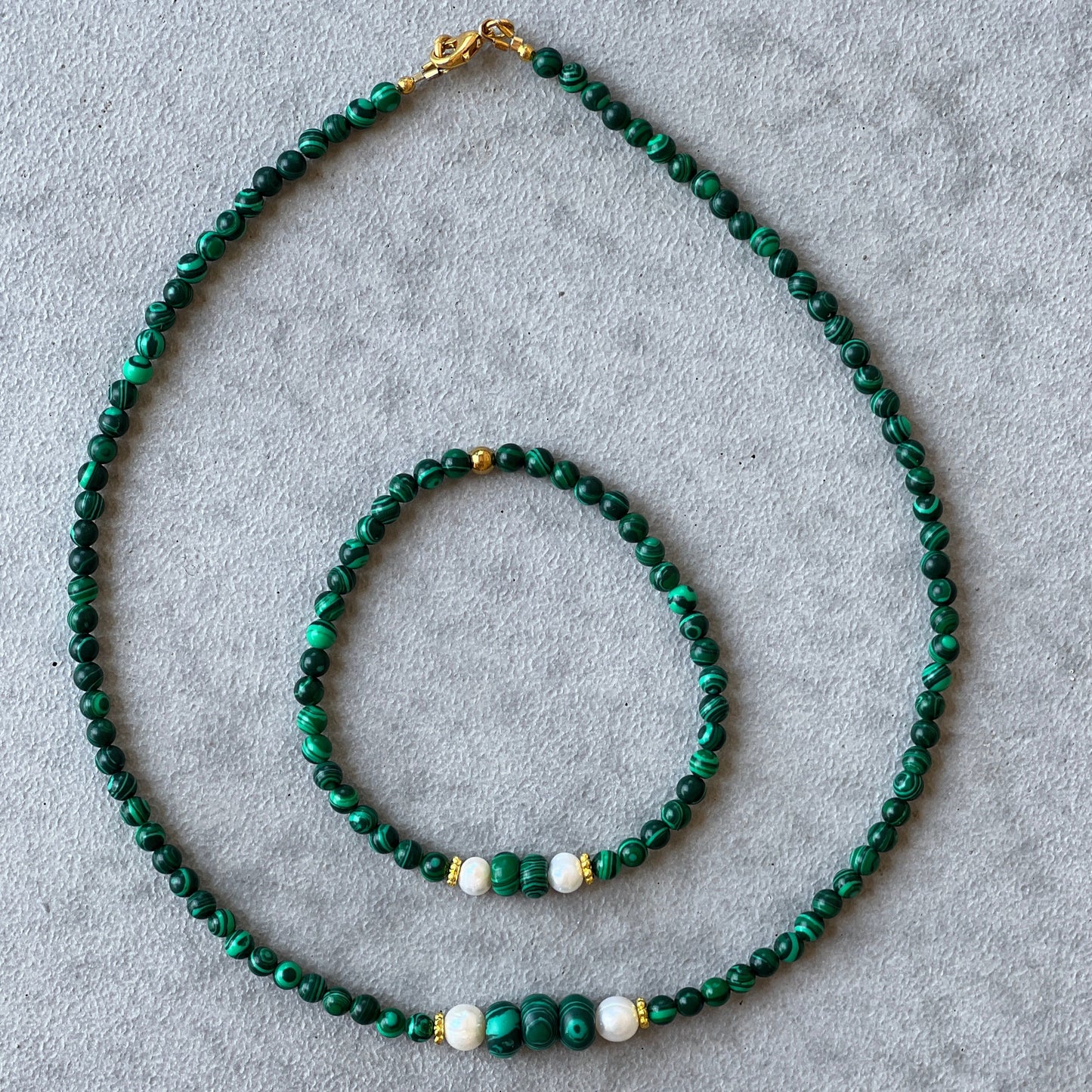 Set Gold Malachit - Brățară + Colier