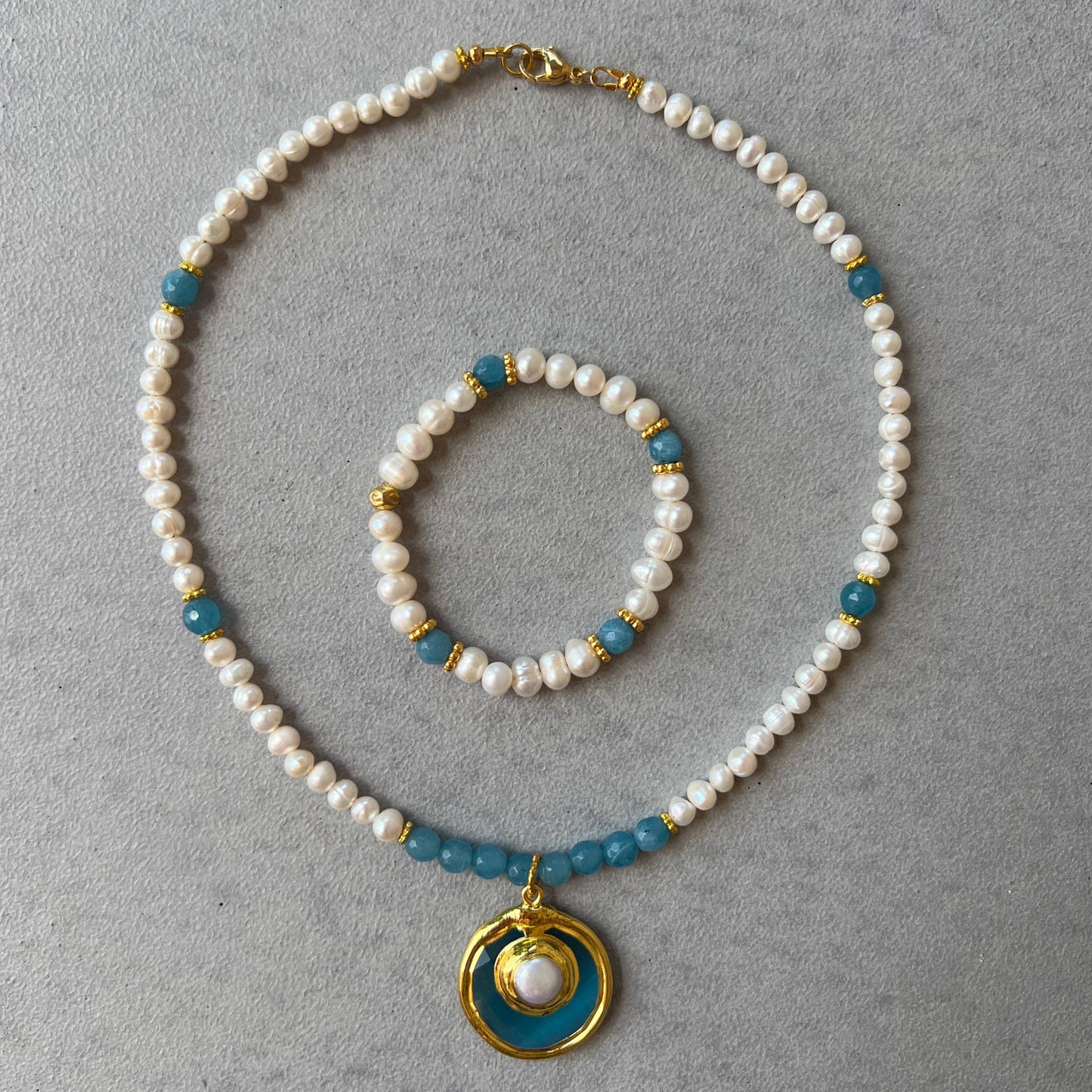 Set Gold Cat Eye - Brățară + Colier