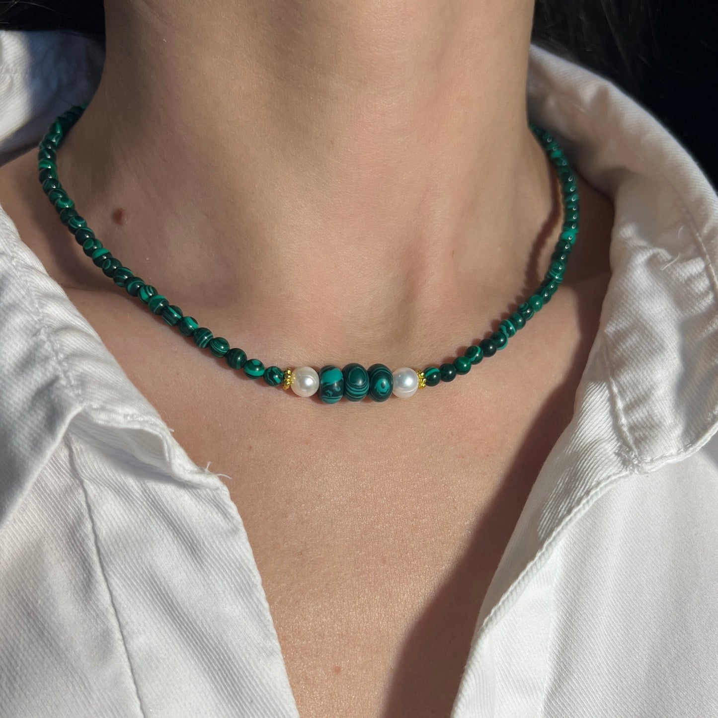 Set Gold Malachit - Brățară + Colier