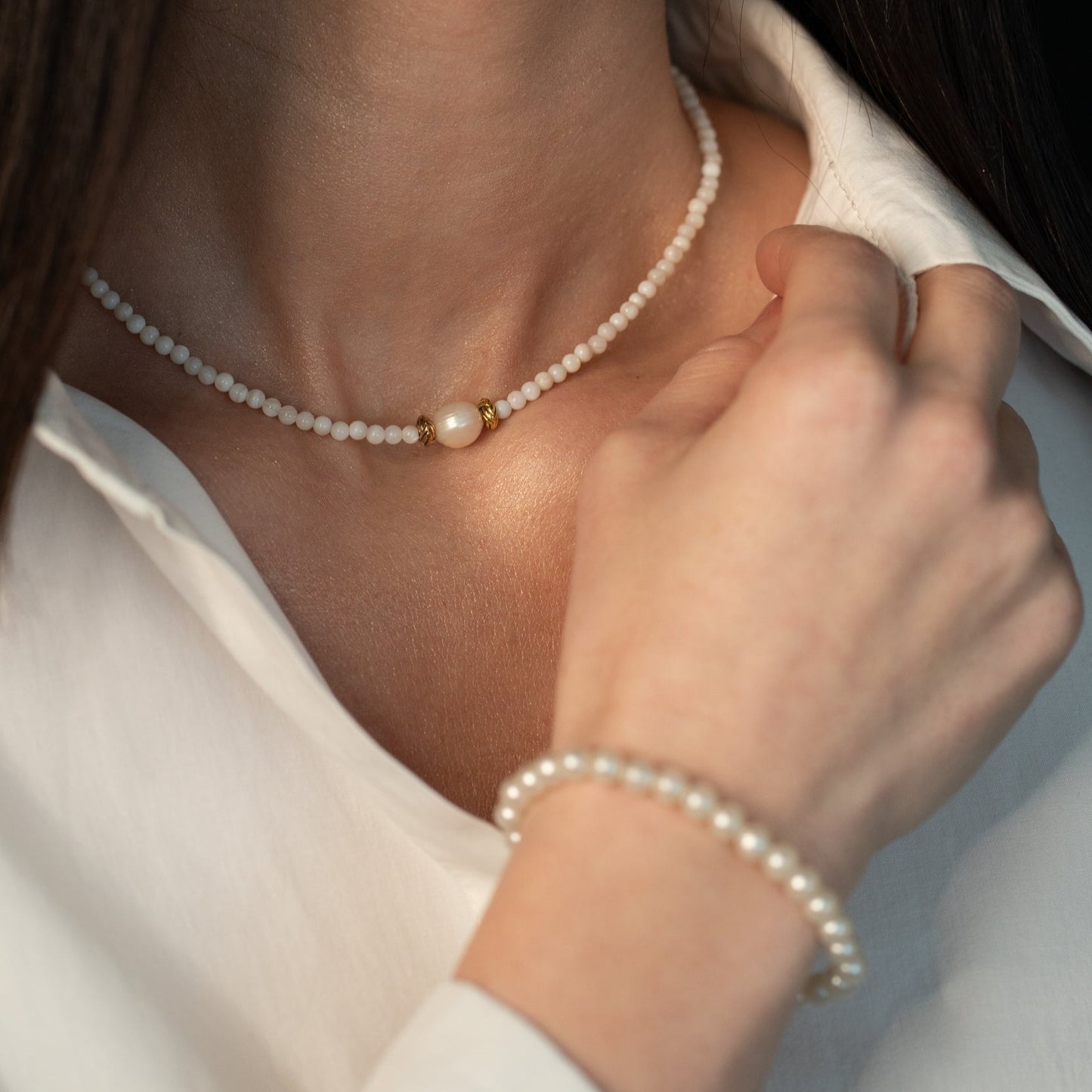 Set Perla Sidef - Brățară + Colier