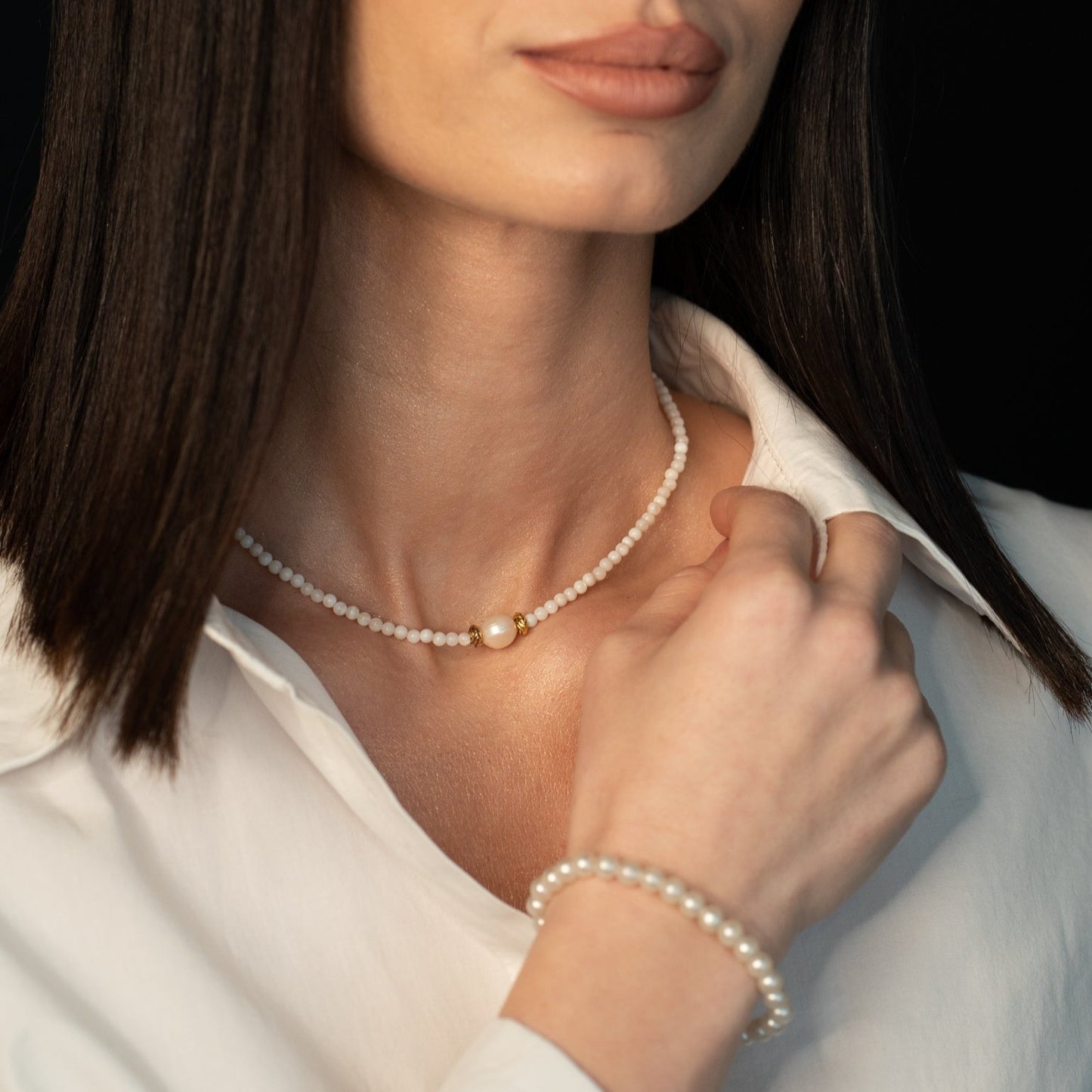 Set Perla Sidef - Brățară + Colier