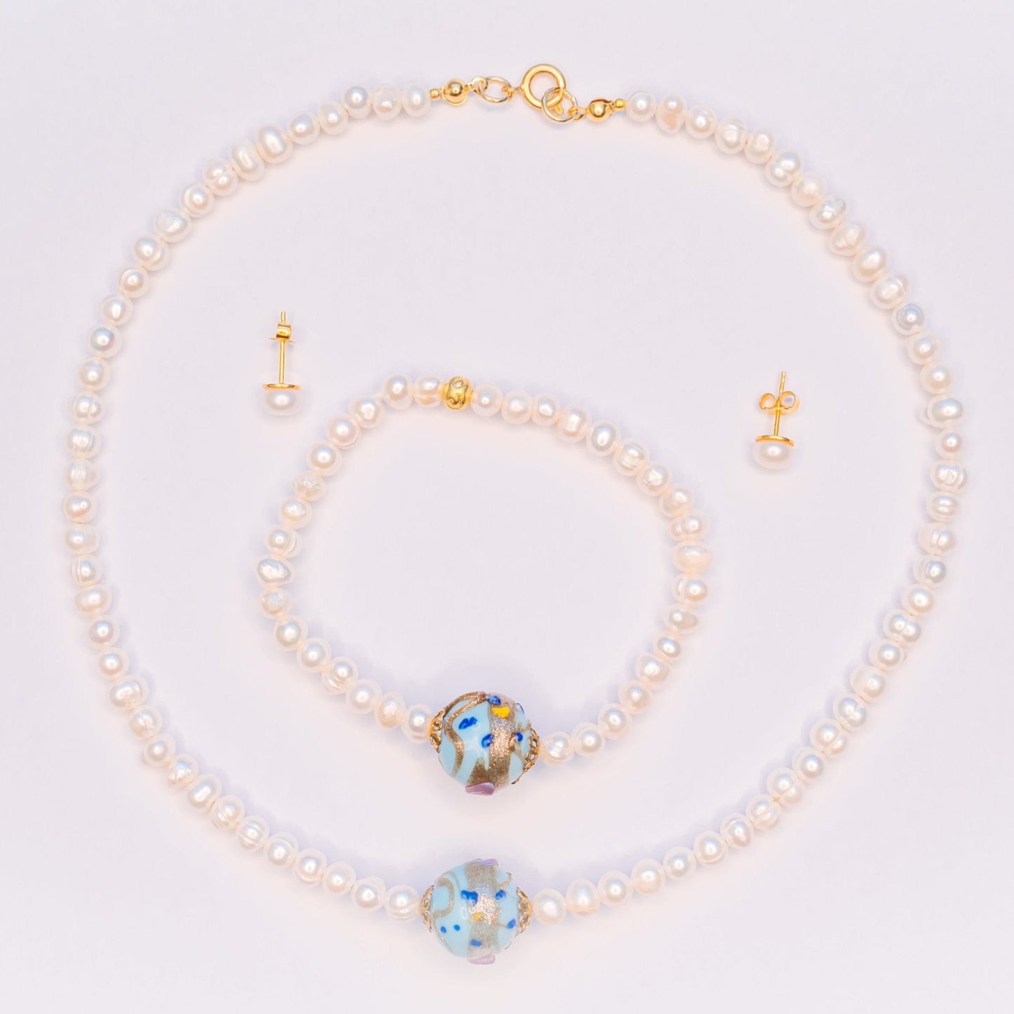 Set Perla Cloisoneé - Brățară + Colier + Cercei